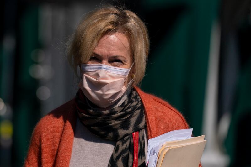 White House Coronavirus Response Coordinator Dr. Deborah Birx walks from a television interview at the White House, Wednesday, Sept. 30, 2020, in Washington.