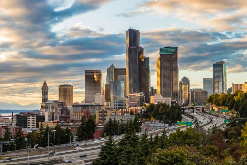 Josh Powell briefly worked for Microsoft in 2010. His commute required him to take a train from Puyallup, Washington, to Seattle, then transfer to a bus for the ride between Seattle and Bellevue.