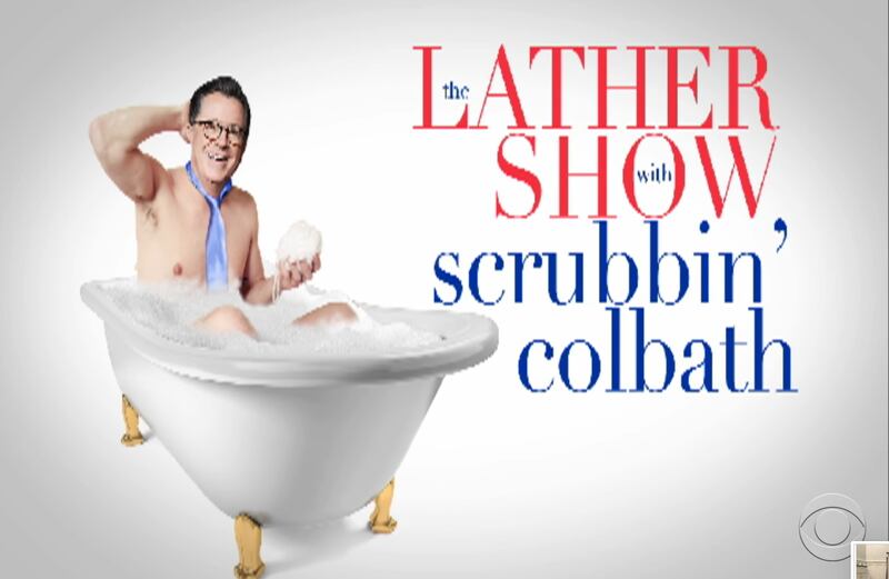 Stephen Colbert hosted a special edition of The Late Show from his bathtub.
