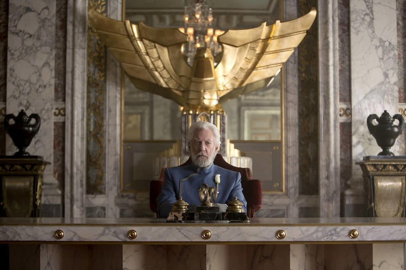 Donald Sutherland stars as President Snow in “The Hunger Games: Mockingjay – Part 1.”