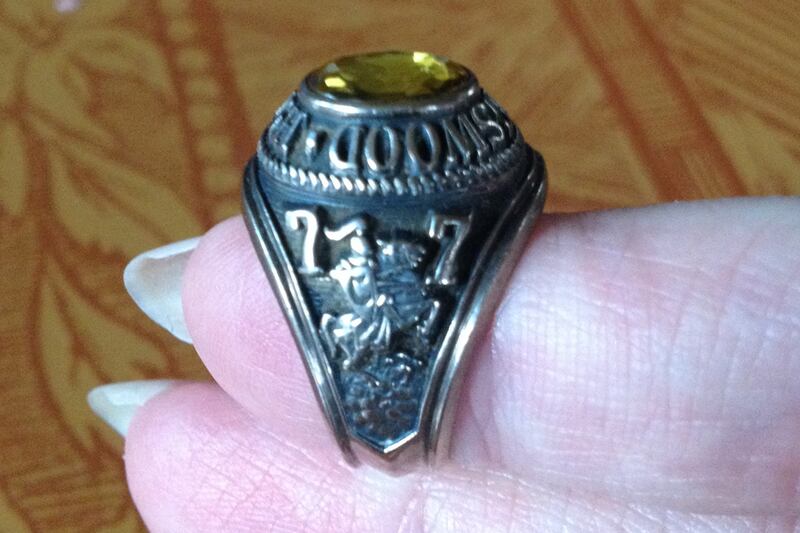 Theresa Rose Greaves wore a 1977 Collingswood High School class ring, similar to this one owned by a classmate