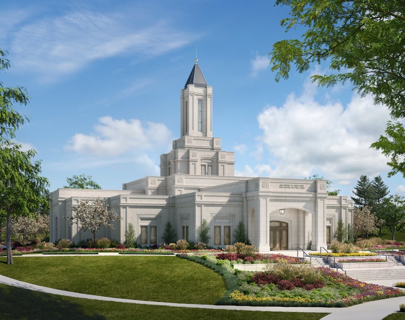 An artist’s rendering of the Grand Junction Colorado Temple.