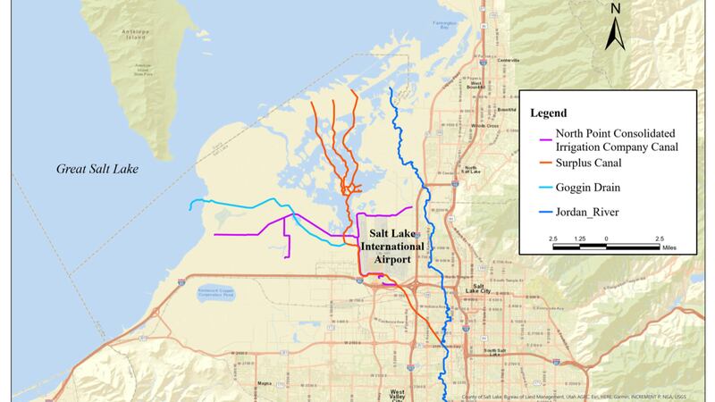 A map showing the general area from which The Church of Jesus Christ of Latter-day Saints donated water to the Great Salt Lake.