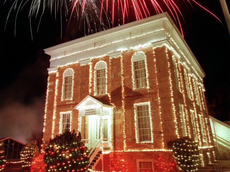 Fireworks at the Territorial Statehouse in Fillmore, Utah, during the centennial celebration for Utah’s statehood in 1996.