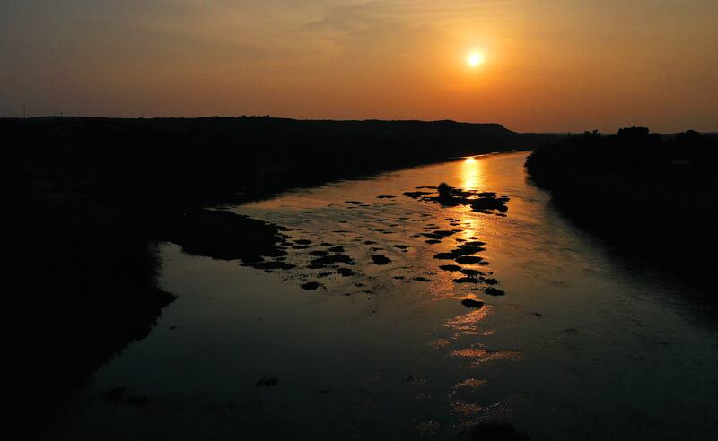 The Rio Grande at sunset.