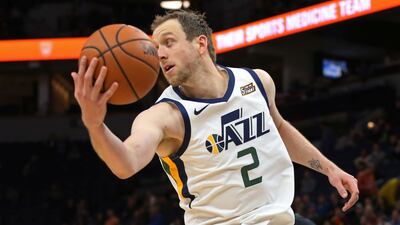 Utah Jazz's Joe Ingles of Australia plays against the Minnesota Timberwolves in the first half of an NBA basketball game Wednesday, Oct. 31, 2018, in Minneapolis. (AP Photo/Jim Mone)