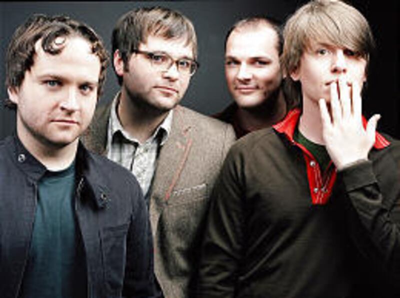 Death Cab for Cutie members are Nicholas Harmer, left, Ben Gibbard, Jason McGerr and Chris Walla.