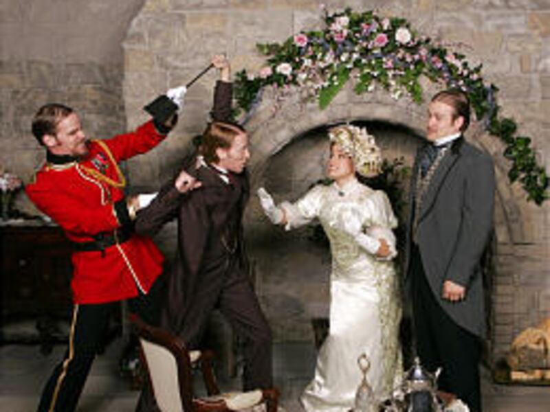 Matt Carlin as Gen. Boxer Bridgenorth, Jason Purdie as Reginald Bridgenorth, Shelby Pinney as Leo Bridgenorth and Cort Kirksey as Sinjon Hotchkiss star in "Getting Married, a look at the pros and cons of matrimony.