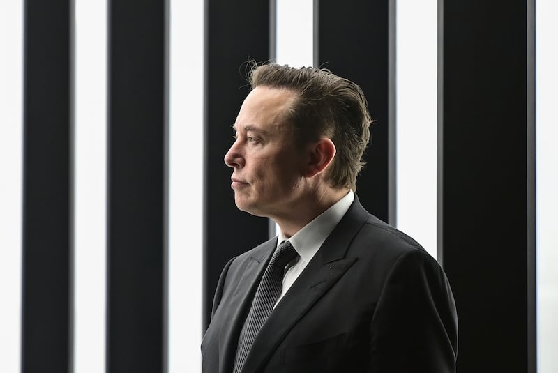 Elon Musk, Tesla CEO, attends the opening of the Tesla factory Berlin Brandenburg in Gruenheide, Germany, March 22, 2022.