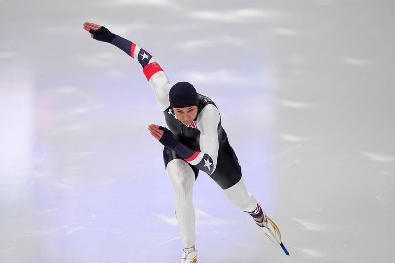 Brittany Bowe of the United States skates