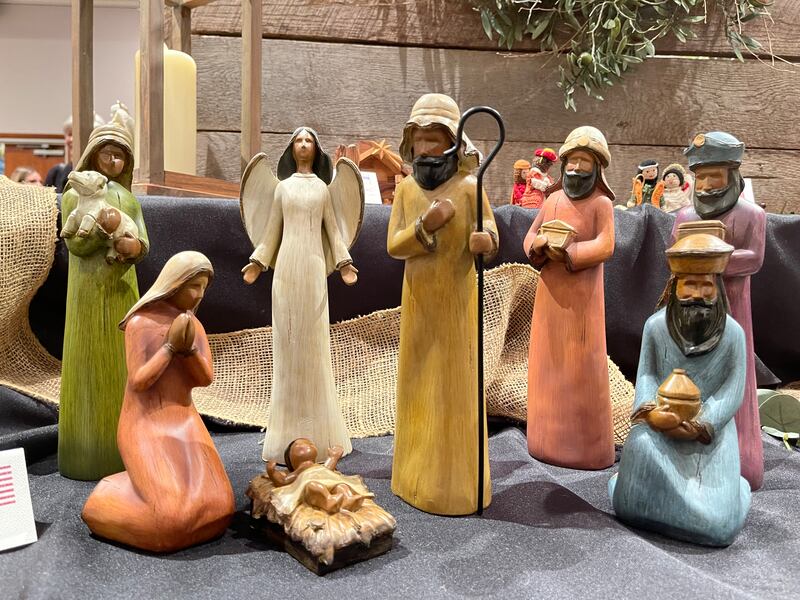This American nativity is one of 87 in an international display of crèches at the Washington D.C. Temple Visitors’ Center.