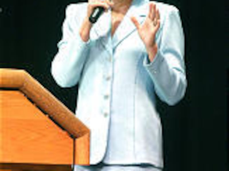 Marilyn Van Derbur speaks at UVSC about recovering from sexual abuse.