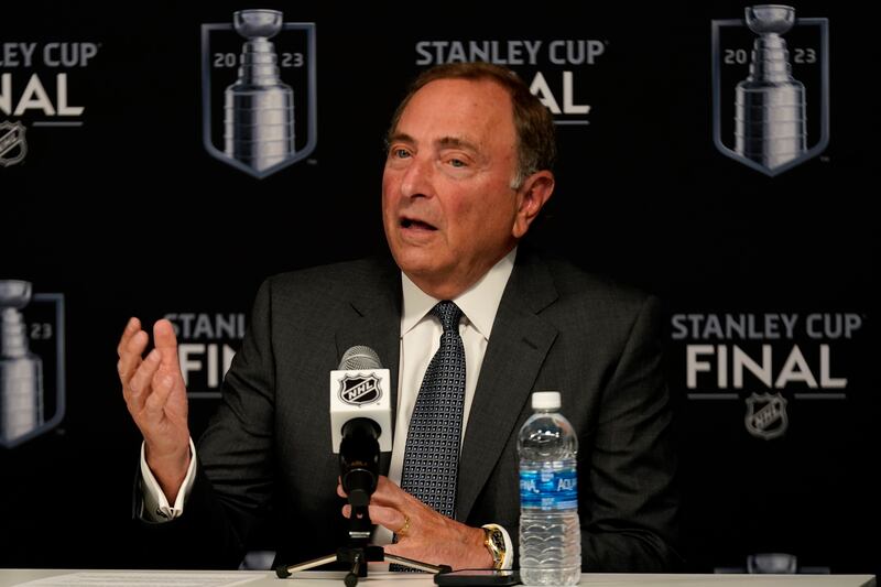 NHL commissioner Gary Bettman said the league will no longer allow teams to wear specialty jerseys during warmups, including Pride Night jerseys.