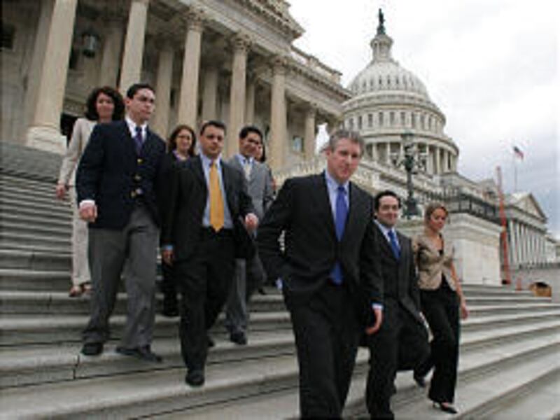 Congressman Robert Wexler (third from right) and his staff.