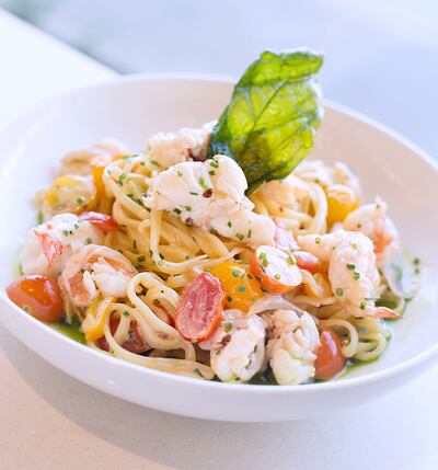 Linguine All'aragosta E Gamberetto prepared by Chef Jonathan LeBlanc at Stanza in Salt Lake City on Wednesday, Oct. 18, 2017.