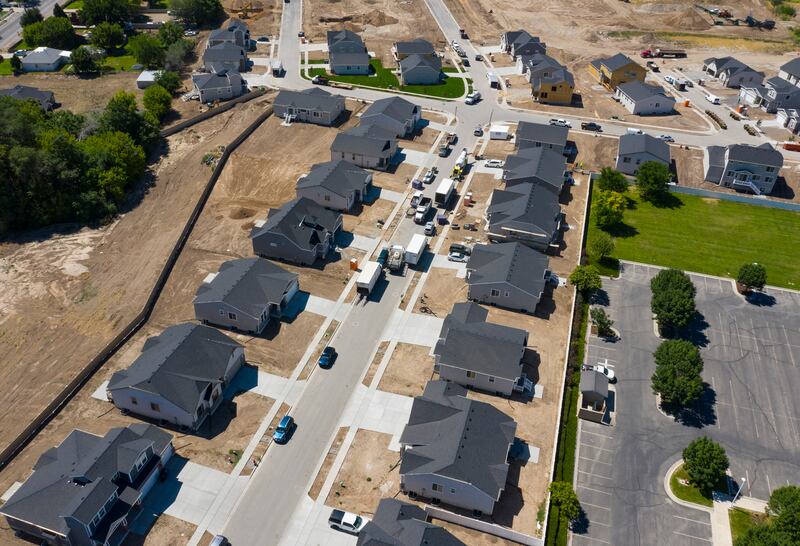 Homes under construction in Magna, Utah