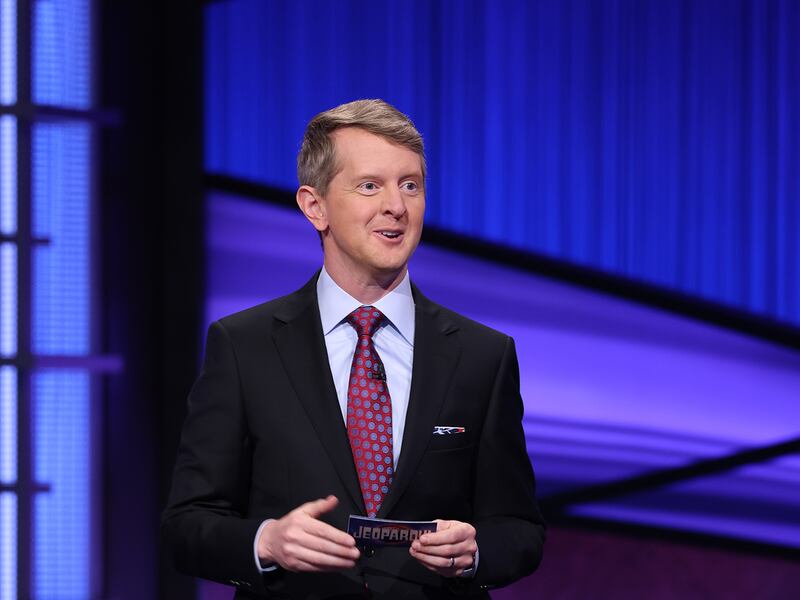 Ken Jennings on the set of “Jeopardy!”