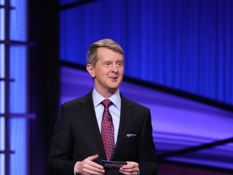 Ken Jennings on the set of “Jeopardy!”