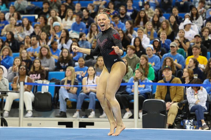 Utah’s Maile O’Keefe reacts