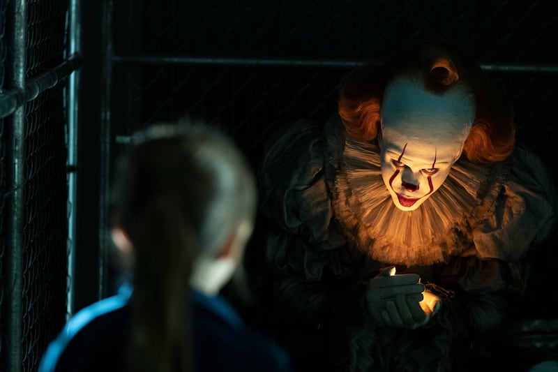 Bill Skarsgard as Pennywise in New Line Cinema’s horror thriller “It Chapter Two,” a Warner Bros. Pictures release.
