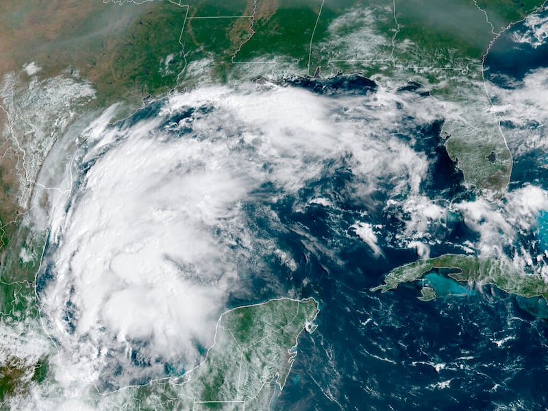 Tropical Storm Nicholas in the Gulf of Mexico.