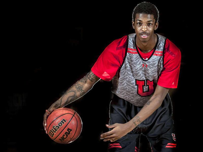 Utah Junior Delon Wright poses for a portrait at the Jon M. Huntsman Center on Monday, February 10, 2014.