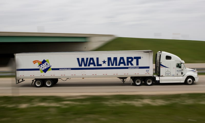 A Walmart truck is seen along Highway 41 on Friday, May 9, 2008, near Richfield, Wis.