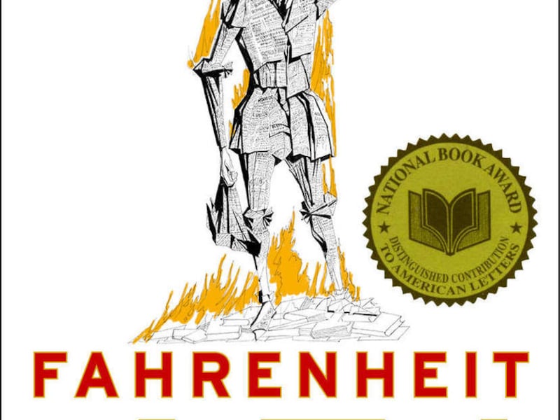 In this image released by Simon & Schuster, the cover of "Fahrenheit 451," by Ray Bradbury, is shown.