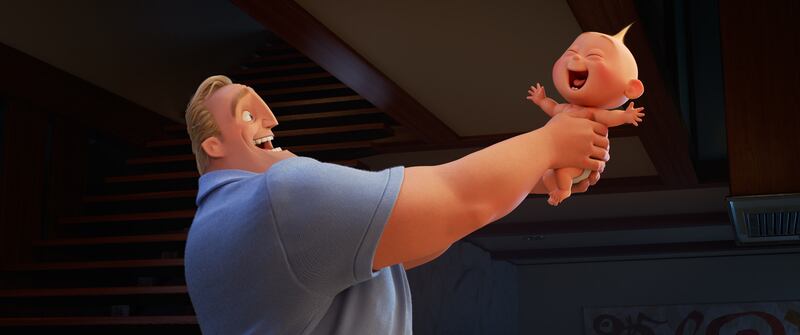 Incredibles 2 (Pictured) - RISING SON – In Disney•Pixar’s “Incredibles 2,” Bob (voice of Craig T. Nelson) is left to navigate the day-to-day heroics of “normal” life, giving him an opportunity to bond with his younger son, Jack-Jack, whose superpowers are
