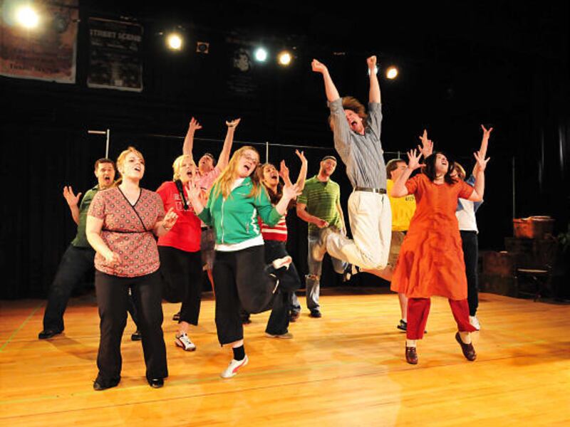 Members of the Utah Lyrica Opera Ensemble rehearse "Candide."