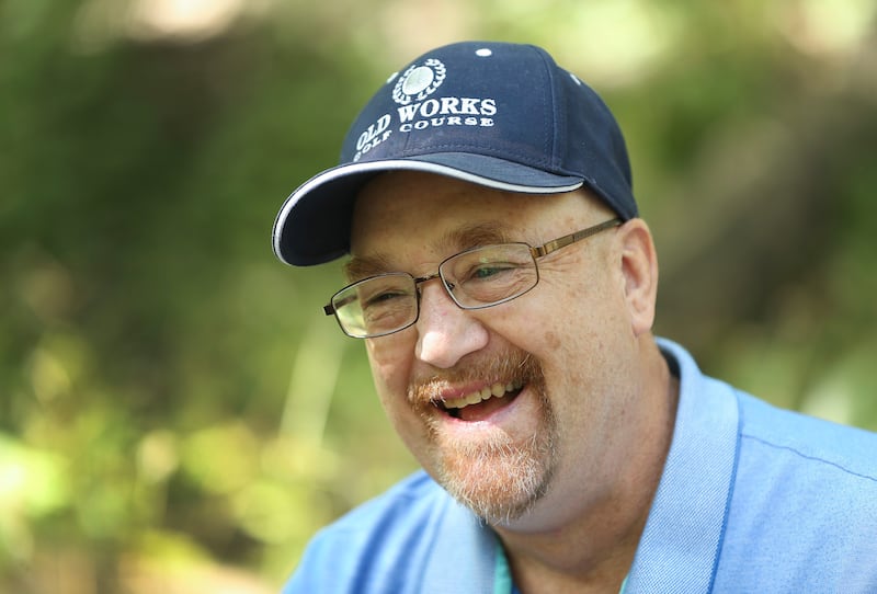 Bill Bymaster laughs while talking with journalists at Mueller Park in Bountiful on Friday, Aug. 2, 2019. Last December, Bymaster got stuck in the snow in his rental car in Montana. He broke his leg walking out, was urinated on by a mountain lion and then