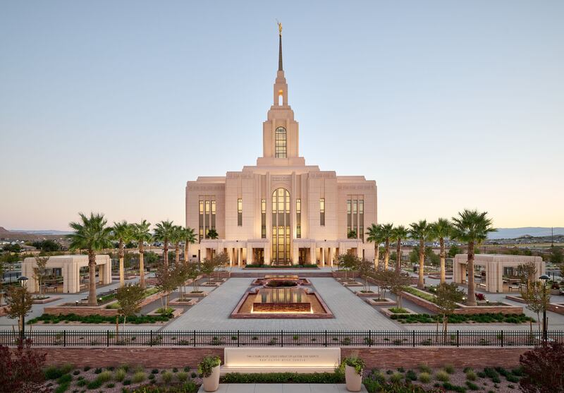 The Red Cliffs Utah Temple photographed.