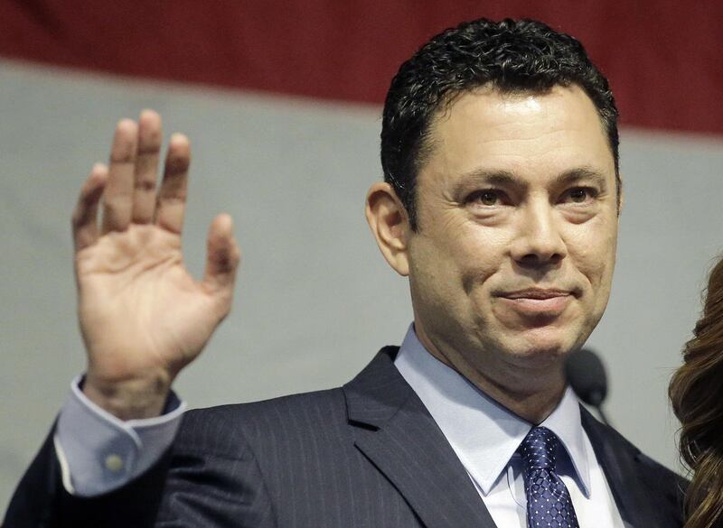 FILE - In this May 20, 2017 file photo, U.S. Rep. Jason Chaffetz waves after addressing the Utah GOP Convention in Sandy, Utah. Chaffetz, a five-term Republican, says he doesn't feel compelled to talk about what he may do after leaving Congress next month