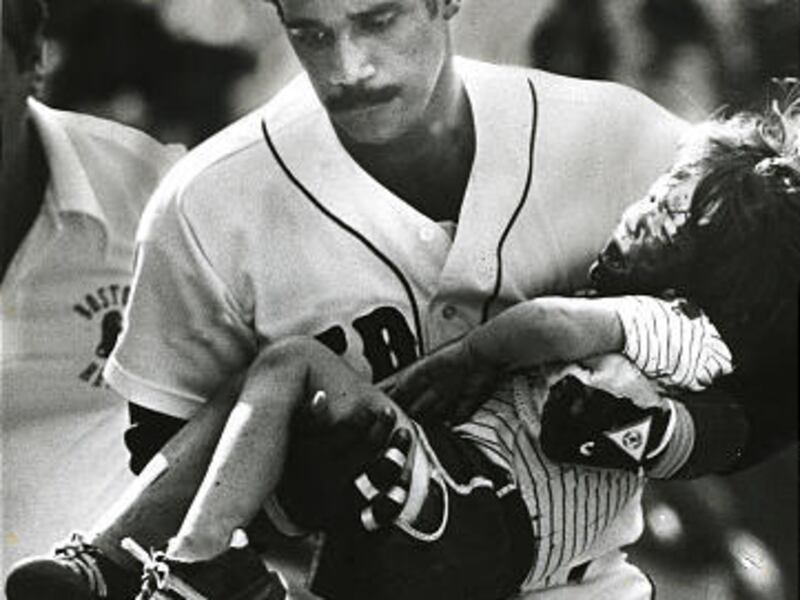Boston's Jim Rice rushed an injured Jonathan Keane to an ambulance after the boy was struck in the head in 1982.