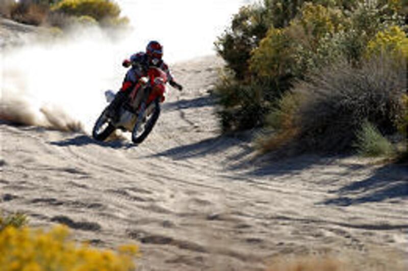 Motorcyclist roars along Baja 1000 endurance track in "Dust to Glory."