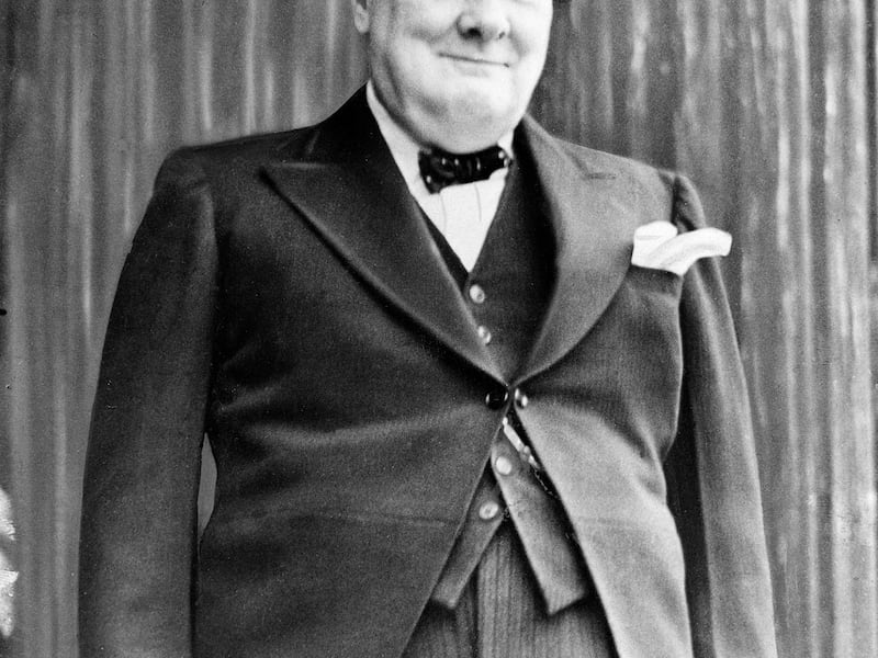 British Prime Minister Winston Churchill arrives at St. Paul's Cathedral in London, England, to attend thanksgiving services for the victory in Europe, May 1945 in World War II. (AP Photo)