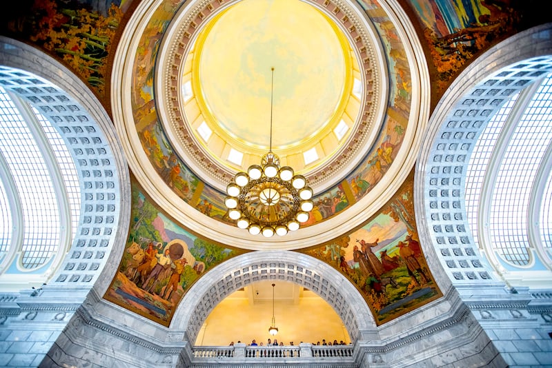 Schoolchildren tour the Capitol during the 2019 legislative session in Salt Lake City on Thursday, Jan. 31, 2019.