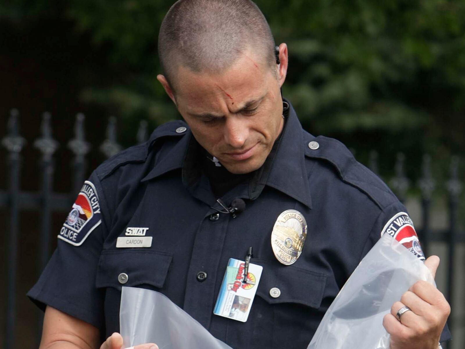 Officer Jared Cardon is pictured on Aug. 8, 2009.