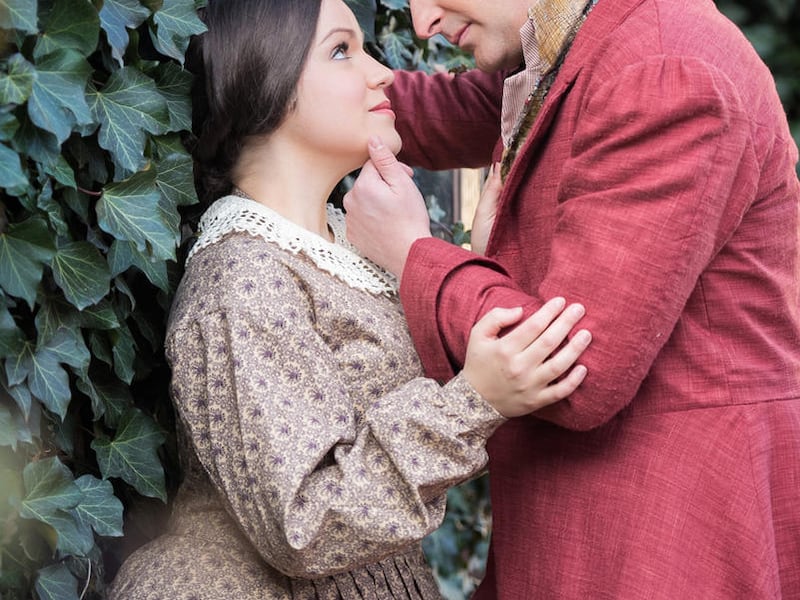 Elizabeth Dabczynski-Bean, left, as Jane Eyre and Dallyn Vail Bayles as Edward Fairfax Rochester in Hale Center Theater Orem's production of "Jane Eyre," which runs through June 4.