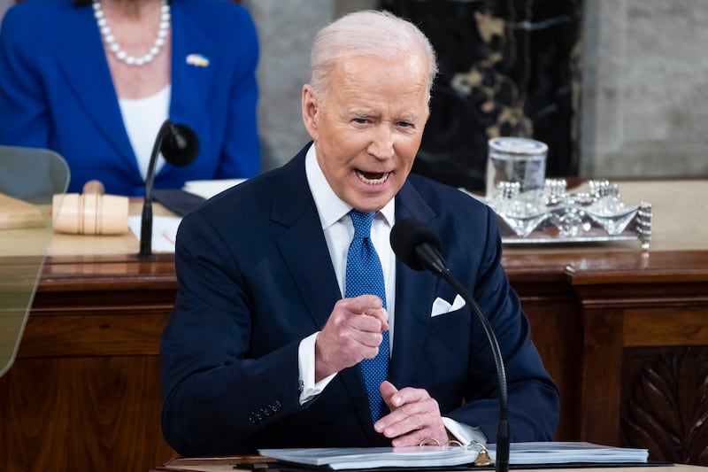 President Joe Biden delivers his first State of the Union address to a joint session of Congress at the Capitol.