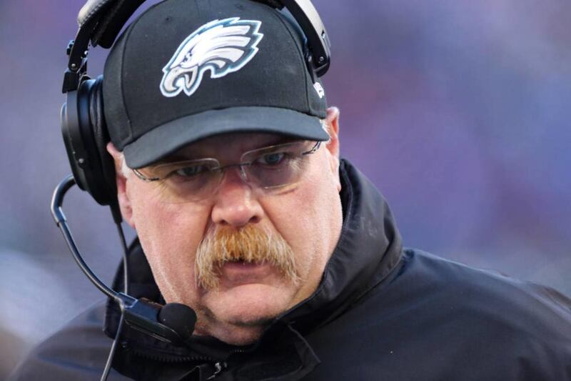 FILE - Philadelphia Eagles head coach Andy Reid during the first half of an NFL football game against the New York Giants Sunday, Dec. 30, 2012 in East Rutherford, N.J. Reid has been fired after 14 seasons coaching the Philadelphia Eagles. The Eagles made