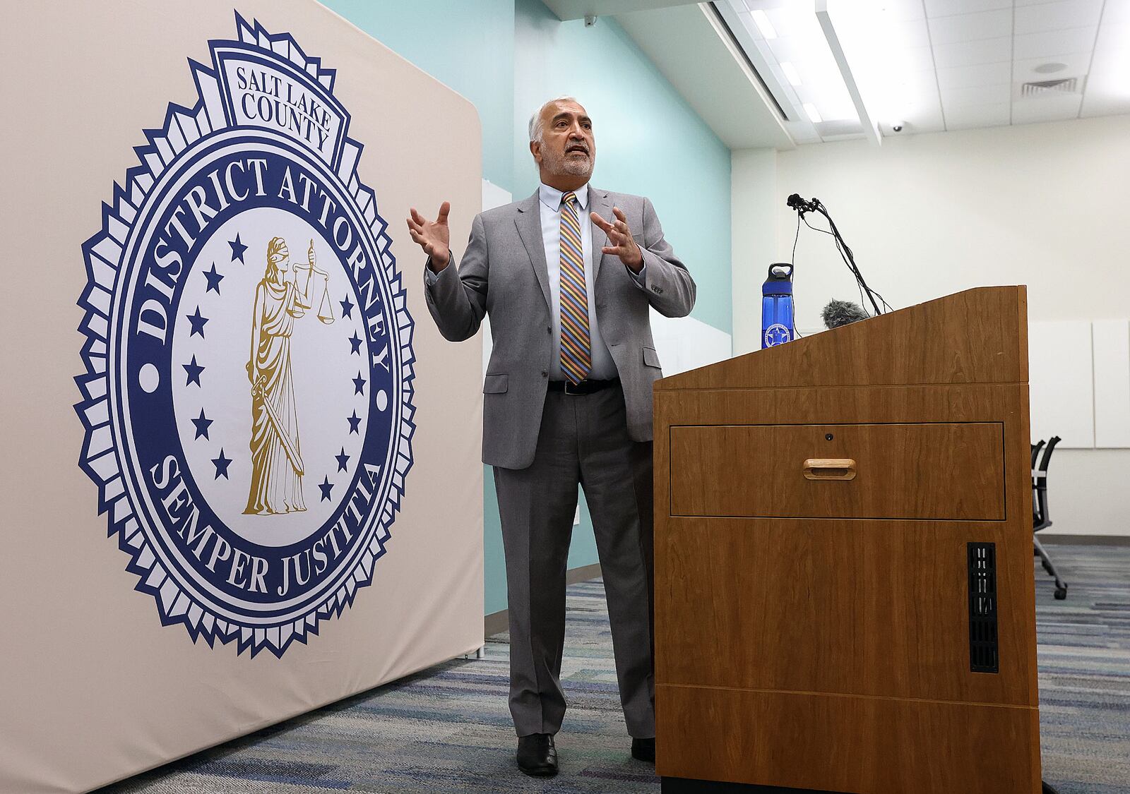 Salt Lake County District Attorney Sim Gill announces his office had filed motions to vacate the convictions of two people.