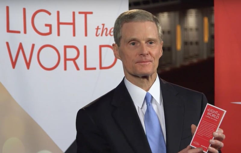 Mormon Newsroom released a video on Wednesday of Elder David A. Bednar introducing the LDS Church's 2016 Christmas initiative, "Light the World."