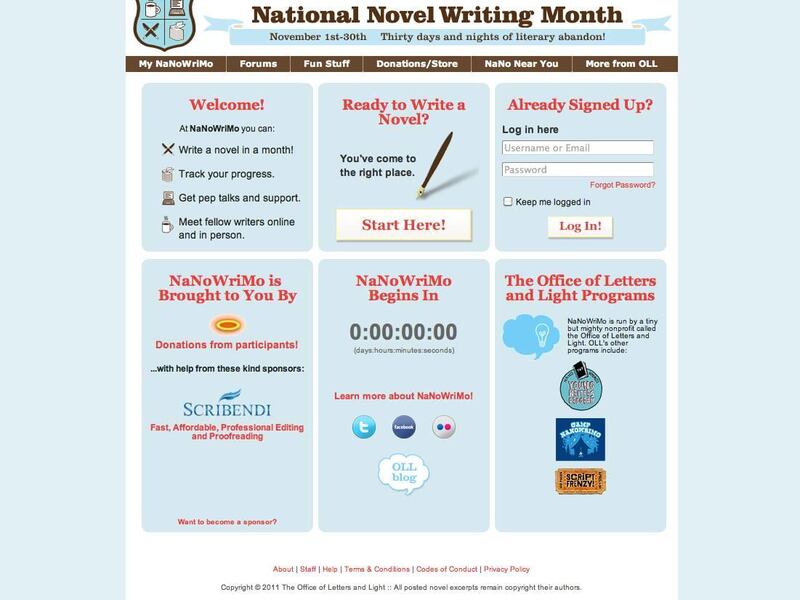 The National Novel Writing Month website.