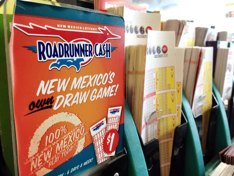 Lottery forms fill a kiosk at a convenience store in Albuquerque, New Mexico.