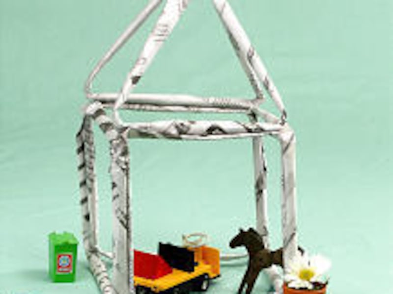 Newspaper sheets rolled into tubes can be used as building blocks for zany structures