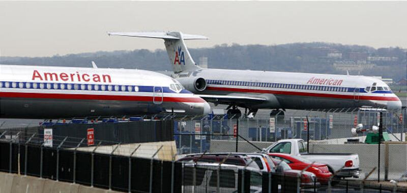In this March 2008 file photo, American Airlines MD-80 planes are seen parked at Washington's Reagan National Airport.