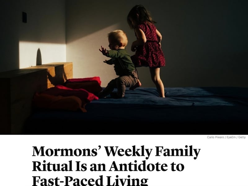 The Atlantic recently featured an article by BYU professors about family home evening.