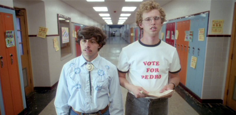 Efren Ramirez and Jon Heder in a scene from “Napoleon Dynamite.”
