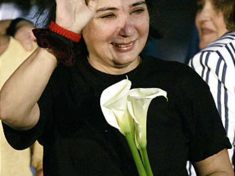 Former Colombian Congresswoman Gloria Polanco arrives in Venezuela on Wednesday after spending six years in captivity.
